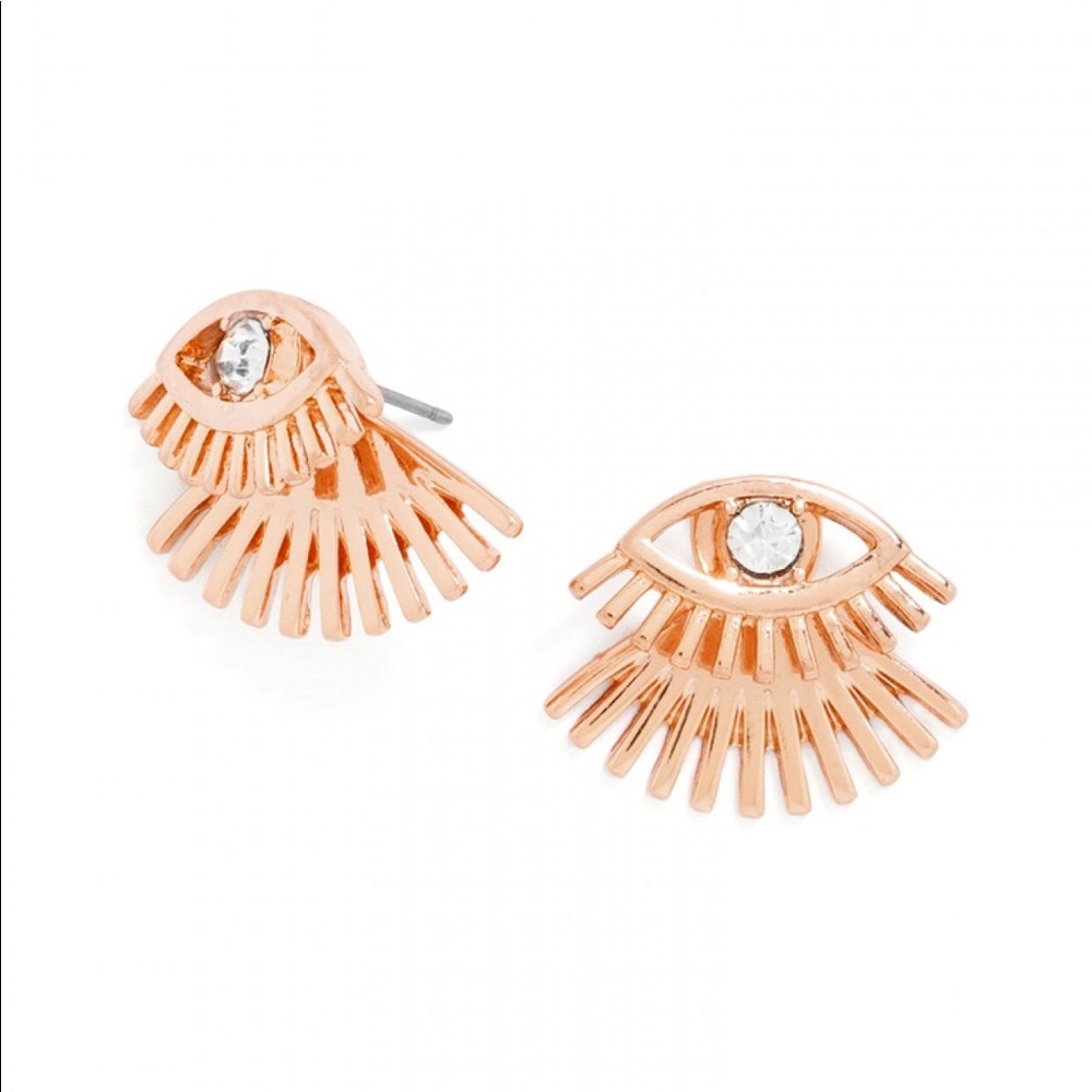 Baublebar Lashed Out rose gold ear jacket earrings